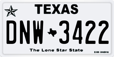 TX license plate DNW3422