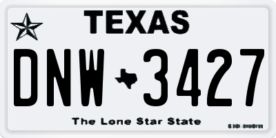 TX license plate DNW3427