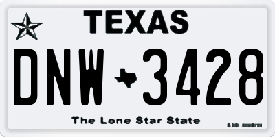 TX license plate DNW3428