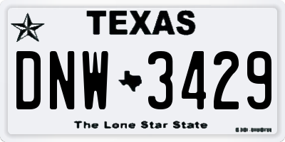 TX license plate DNW3429