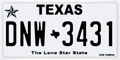TX license plate DNW3431
