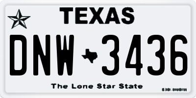 TX license plate DNW3436