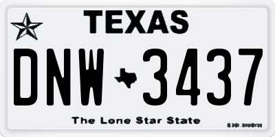 TX license plate DNW3437