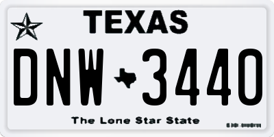 TX license plate DNW3440
