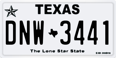TX license plate DNW3441