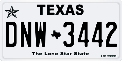 TX license plate DNW3442