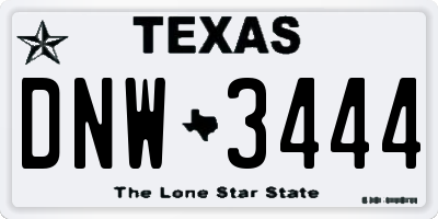 TX license plate DNW3444