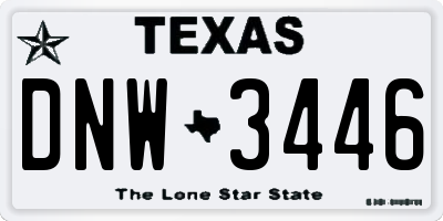 TX license plate DNW3446