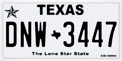 TX license plate DNW3447