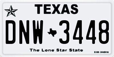 TX license plate DNW3448