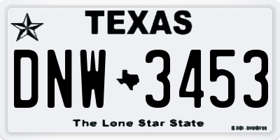 TX license plate DNW3453