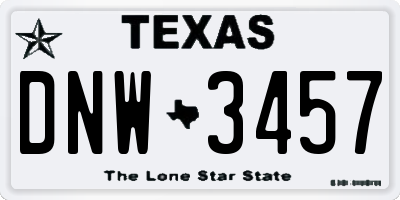 TX license plate DNW3457