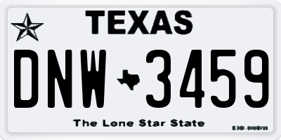 TX license plate DNW3459