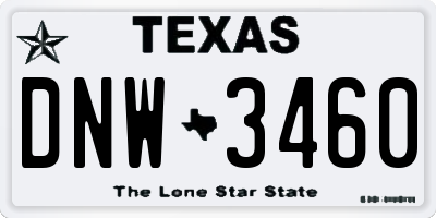 TX license plate DNW3460