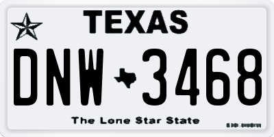 TX license plate DNW3468