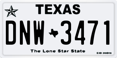 TX license plate DNW3471