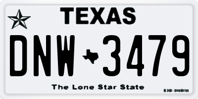 TX license plate DNW3479