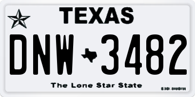TX license plate DNW3482
