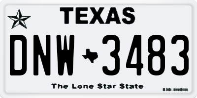 TX license plate DNW3483