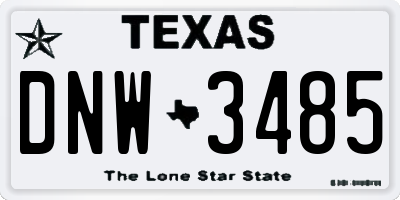 TX license plate DNW3485