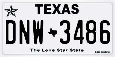 TX license plate DNW3486