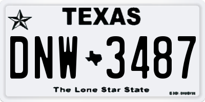 TX license plate DNW3487