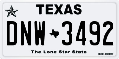 TX license plate DNW3492
