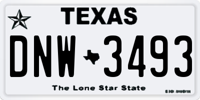 TX license plate DNW3493
