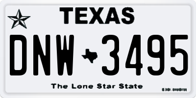 TX license plate DNW3495