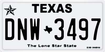 TX license plate DNW3497