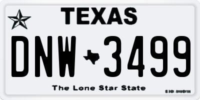 TX license plate DNW3499