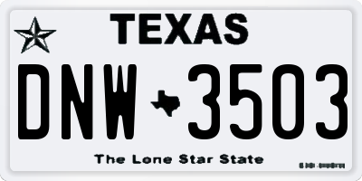 TX license plate DNW3503
