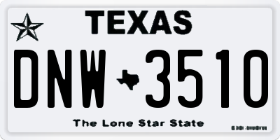 TX license plate DNW3510