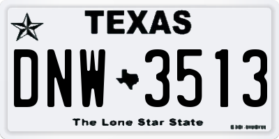 TX license plate DNW3513