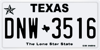 TX license plate DNW3516