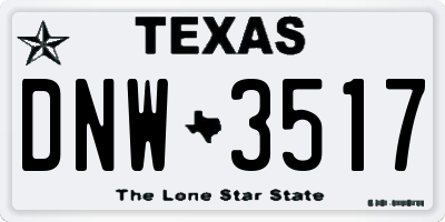 TX license plate DNW3517