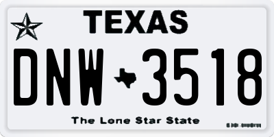 TX license plate DNW3518