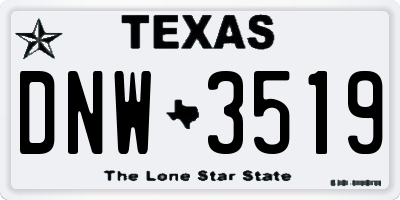 TX license plate DNW3519