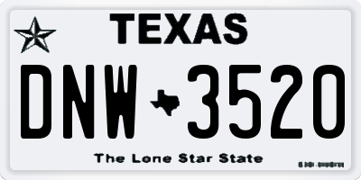 TX license plate DNW3520