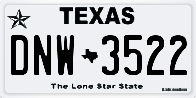 TX license plate DNW3522