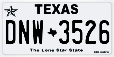 TX license plate DNW3526