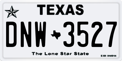 TX license plate DNW3527