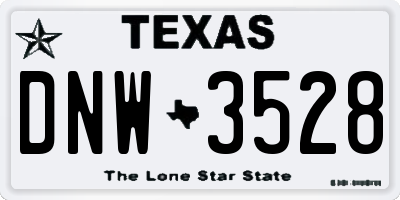 TX license plate DNW3528
