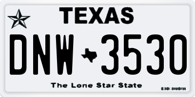 TX license plate DNW3530