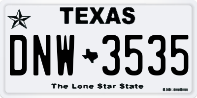 TX license plate DNW3535