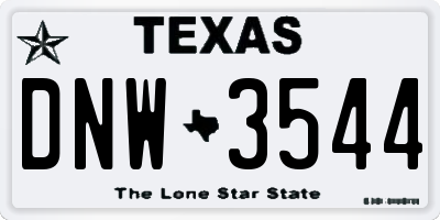 TX license plate DNW3544