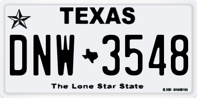 TX license plate DNW3548