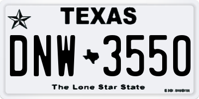 TX license plate DNW3550