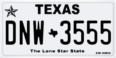 TX license plate DNW3555