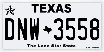 TX license plate DNW3558